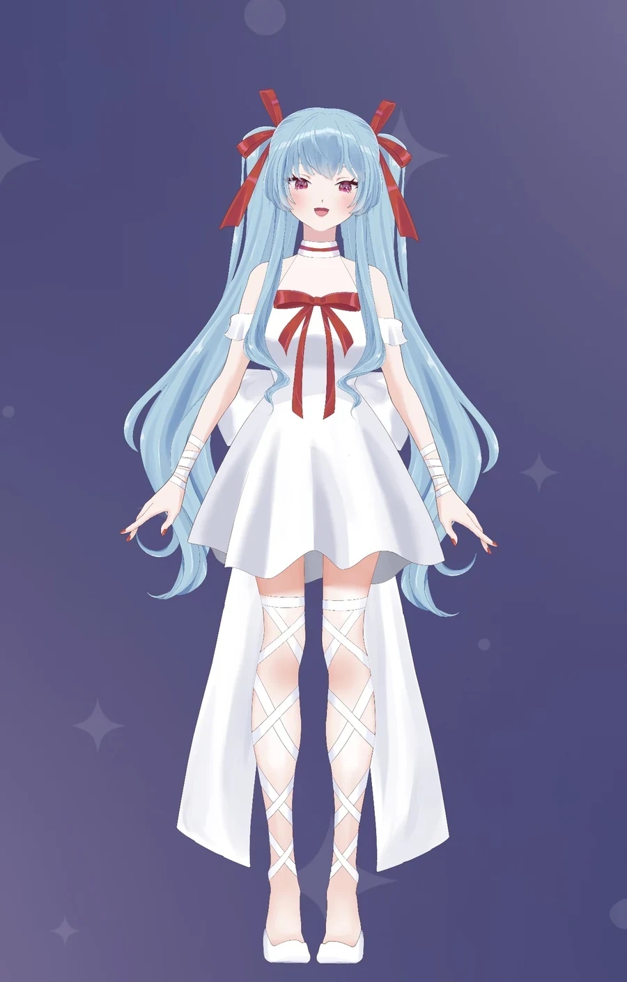 Eilonwy — cyan hair, red ribbons